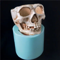 PRZY HP0133 Silicone Mould Flower Pots Resin Mould Skull Cement Concrete Flower Pot Mold Silicone Skull Head Flower Pot