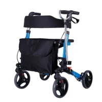 Elderly Walker Trolley Aluminum Alloy Can Sit Walking Aids Lightweight Scooter Wheelchair