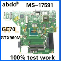 abdo MS-17591 motherboard for MSI GE70 Laptop Motherboard. CPU i7 4720HQ GTX960M 2G DDR3 100% test work
