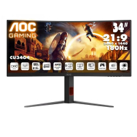 AOC CU34G4 34吋 21:9 WQHD 3440x1440 180Hz 顯示器HDMI2.0x2/DPV1.4 曲面遊戲顯示器 黑色 (V050)