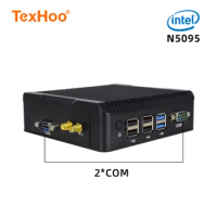 TexHoo Mini PC CPU Intel N5095 Processor Windows 11 Pro Desktops Computer SSD NVMe ITX Portable NUC Server 2COM WiFi Bluetooth