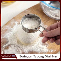 Saringan Tepung Stainless Steel Ayakan Kue Gula Halus Bubuk Cokelat Matcha Kopi Teh Alat Pengayak Ad