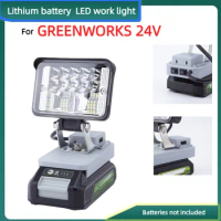 Lithium Battery LED Work Light, for GREENWORKS 24V Battery Powered Portable Outdoor Light with USB (excluding Battery)