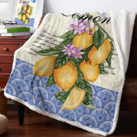 Moroccan Pattern Retro Butterfly Lemon Blanket for Beds Sofa Fleece Throw Blanket Winter Bedclothes Bedspread Cashmere Blanket