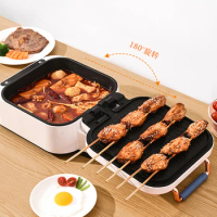 Food Dishes Cooker Hot Pot Bbq Electric Double Big Multifunction Chinese Hot Pot Instant Noodle Soup Fondue Chinoise Cookware