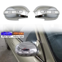 YOYO 2pcs Car Accessories For 1996-1999 Toyota Corolla ae110 ae111 ae112 Chrome Plated Rear Door Mirror Cover With LED