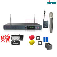 【MIPRO】ACT-2489 TOP(分離式天線1U雙頻道無線麥克風 配1領夾式+1手握式MU90)