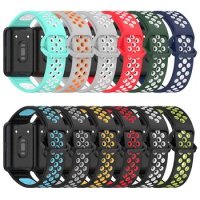 Two-Color Watch Strap Silicone Watch Strap Replacement Breathable Smart Watch Wristband for Samsung Galaxy Fit 3 Smart Watch