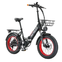 Electric Bike Folding 20-inch Fat Tire with Basket E Bike 1000W Motor 48V 18AH Lithium Battery Mountain city Electric Bicycle