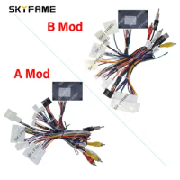 SKYFAME Car 16pin Wiring Harness Adapter Canbus Box Decoder Android Radio Power Cable For Toyota Alphard Vellfire 20 ANH20