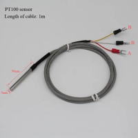 -50~100'C 5*50mm PT100 probe thermal resistance with 1m cable temperature sensor