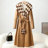 Leather And Fur Integrated Coat For Women Slim Style Mink Fur Coat temperament Rabbit Fur Integrated Korean Version Coat For