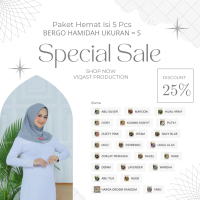 VIQAST - Paket Hemat Isi 5 pcs Bergo Daily Hamidah Size S | Hijab Instan Grosir Jilbab Sport Kerudun
