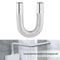Gas Water Heater Exhaust Pipe Stainless Steel Smoke Pipe Aluminum Foil Retractable Hose Exhaust Pipe Home Improvement