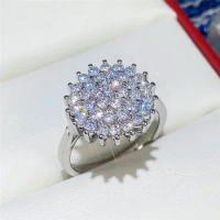 New Novel Design Flower Ring for Women Brilliant Cubic Zirconia Luxury Proposal Engagement Rings Fancy Gift Fashion Jewelry