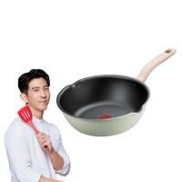 【Tefal 特福】抹茶時光系列28CM不沾鍋深平底鍋/萬用鍋(IH爐可用鍋)