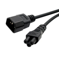 Black Copper 10A 250V IEC320 C14 male to C5 female Power Cord 20CM 60CM 1.8M UPS PDU APC Cable PC Laptop Power Conversion Wire