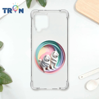 TRON 三星 A42 可愛紙雕鬆獅犬 四角防摔 軟殼 手機殼