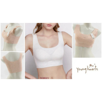 New Bra Wanita Tanpa kawat YOUNG HEARTS Seamless Busa Tipis Full Cup Model Vest M EL Pakaian Dalam U