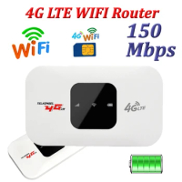 4G LTE WiFi Router 150Mbps WiFi Repeater Portable WiFi Hotspot WiFi Modem Router Mini Mobile Router WiFi with SIM Card Slot