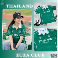 ZUZA Thailand 99 Koleksi Zuza Club: baju polo berkolar lengan pendek dengan potongan bahu condong, p