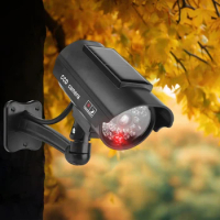 Dummy CCTV Camera Weatherproof Fake Imitation Camera with Flashing Red LED Light CCTV Cam Theft Deterrent Indoor Or Outdoor Use