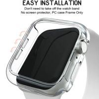 Case for Apple Watch 45mm 41mm 40mm 44mm Protective Cover Matte Hard PC Bumper Frame No Glass iWatch SE 9 8 7 6 5 4 Accessories