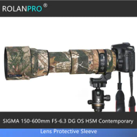 ROLANPRO Lens Camouflage Coat Rain Cover for SIGMA 150-600mm F5-6.3 DG OS HSM Contemporary Lens Guns Protective Sleeve