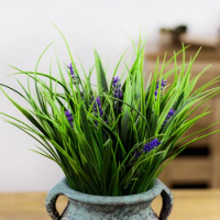 Green Artificial Wheat Grass Plant Realistic Plastic Greenery Grass Premium Plastic Plant For Wedding Party Home Decoration
