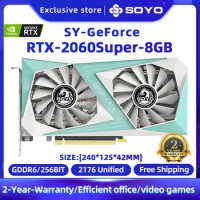 SOYO NEW NVIDIA GeForce RTX 2060 SUPER 2060 6G Graphics Card PCIE 3.0x16 256Bit Ray Tracing Gaming Video Card New GPU Card