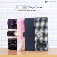 Tarunisquran - Al Quran Hafalan 3 Blok Warna Sedang Sampul Custom Bordir Nama A5 HFI