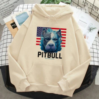 Pitbull hoodies women anime Korean style Hood female long sleeve top sweater