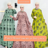 Paket Hemat 100 rb an Gamis Rayon Ruffle Dapat 3 pcs Gamis - Rayon Premium LD 110 cm PB 130 cm Busui