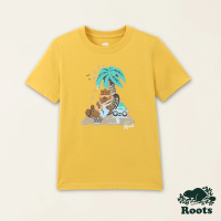 【Roots】Roots大童-海洋生活家系列 熱帶島嶼海狸有機棉短袖T恤(黃色)