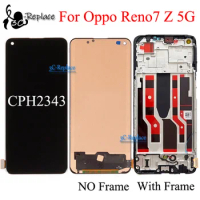 Amoled / TFT Black 6.43 Inch For Oppo Reno7 Z 5G CPH2343 LCD Display Touch Screen Digitizer Assembly / With Frame