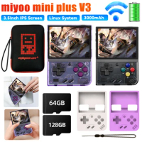 For Miyoo Mini Plus V3 Retro Handheld Game Console 3.5Inch IPS HD Screen 3000mAh WiFi 20000+ Games Linux System Video Players