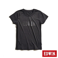 EDWIN 涼感圓領短袖T恤-女款 黑色