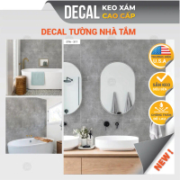 Giấy dán toilet keo xám mẫu bê tông loại dày, decal dán nhà tắm chống nước, dán toilet hàng cao cấp 