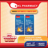 Ready stock 🇲 🇾 ASOLUTE Soma-3 Fish Oil 60s / 60sX2 fish oil / Buy 4 Set Free 1 set