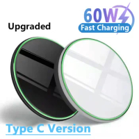60W Wireless Charger Pad Stand for Apple iPhone 13 12 Pro Max Samsung Phone Induction Chargers Fast Charging Docking Station