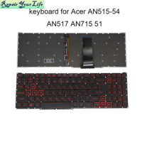RU Russian laptop Backlit keyboard For Acer Nitro 5 7 AN515-54 43 44 AN517-52 AN517-51 52 AN715-51 backlight red keys keyboards