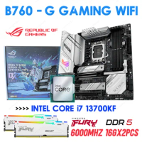 Intel Core i7 13700KF CPU Combo Asus ROG STRIX B760-G GAMING WIFI DDR5 LGA 1700 Processor Kit Kingston DDR5 Memory 32GB i7 CPU