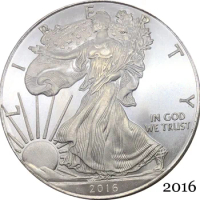United States America 2016 In God We Trust 1 OZ Fine Silver Bullion Eagles One Dollar Silver Plated Copy Commemorative Coin