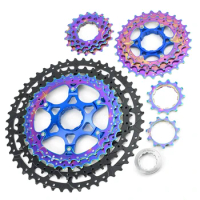 Mountain Bike Colorful Cassette 8/9/10/11/12 Speed MTB Freewheel 40T/42T/50T Bicycle Sprocket K7 Rainbow Compatible SHIMANO SRAM