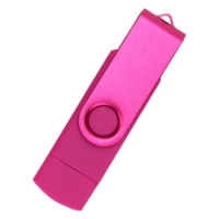 Flash Disk, Oxidized Clip (USB+TYPE C) 3.0 128GB Flash Memory U Disk for Android Device/Pc/Tablet/Mac(Rose Red)