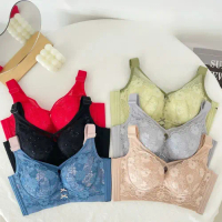 Elena E 86240 Bra Push Up Renda Tanpa Kawat Brokat Busa Tebal Cup B Kait 4 Bh Wanita 36B - 40B
