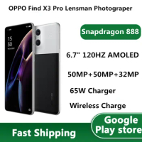 Original OPPO Find X3 Pro Lensman Photograper Edition Mobile Phone IP68 6.7" AMOLED 120HZ 3216X1440 65W Charger 16GB 512GB 50MP