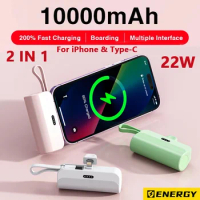 Capsule Mini Wireless Power Bank Large Capacity 10000mAh Fast Charging PowerBank Emergency External Battery for iPhone Type-c