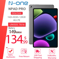 N-ONE Npad Pro UNISOC T616 (8+8)GB 128GB 10.36''2K FHD+ Display Octa-Core 13MP Camera Type-C Dual 4G LTE Tablettes