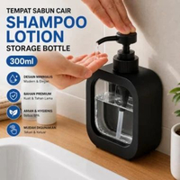 TaffHOME Tempat Sabun Cair Shampoo Lotion Storage Bottle 300ml - HK-30 - Hitam Hitam